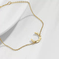 Hammered Moon Charm Bracelet