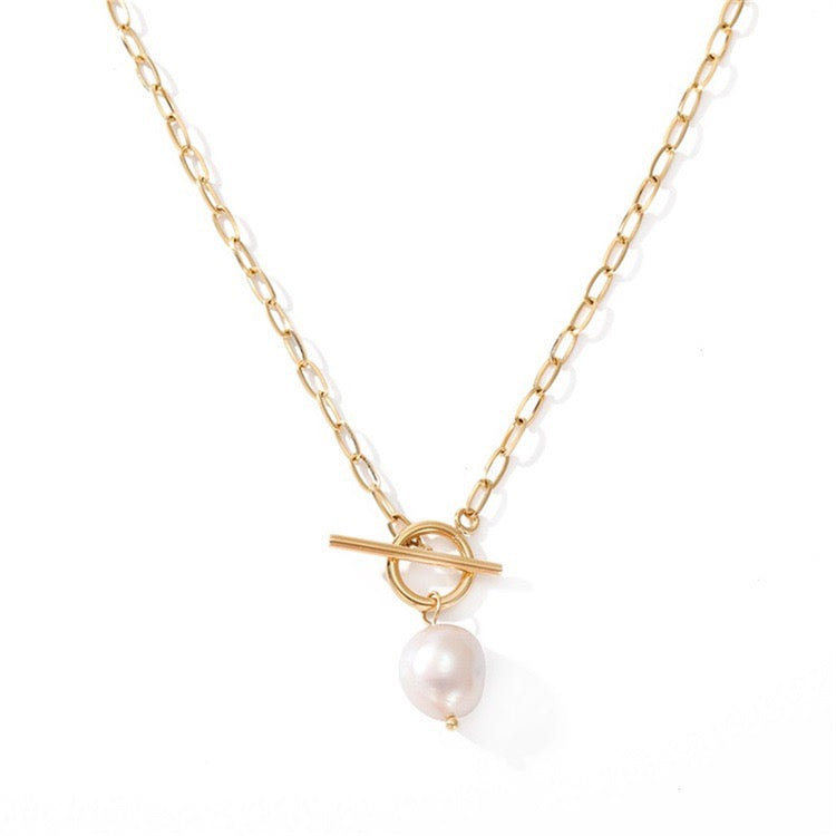 Baroque Pearl Toggle Necklace