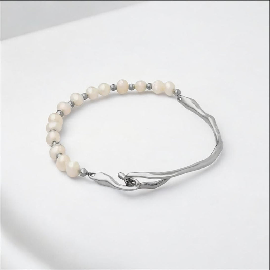 Freshwater Pearl & Stainless Steel Bracelet