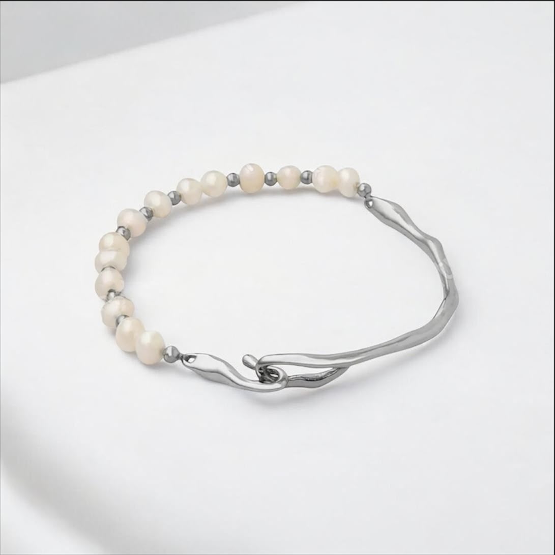 Freshwater Pearl & Stainless Steel Bracelet